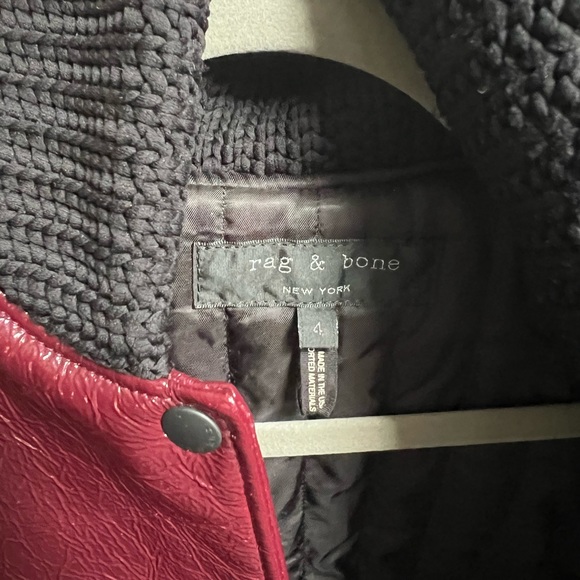 Rag and Bone Mazy Bomber in Oxblood - Picture 4 of 6